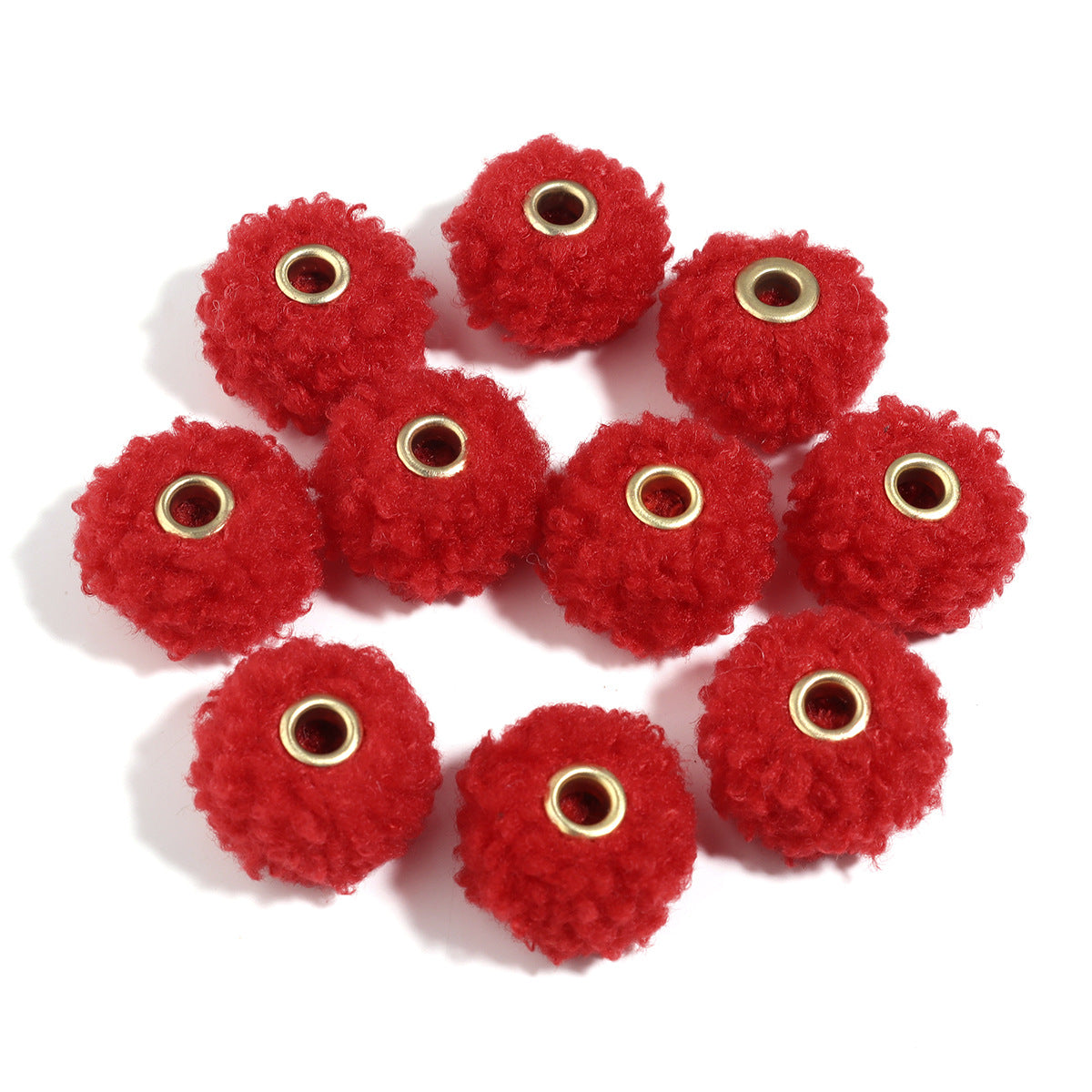 Wholesale 10pcs Colorful Fuzzy Spacer Beads